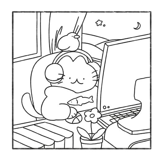 Cherry Lam Cute and  relaxing Coloring Book