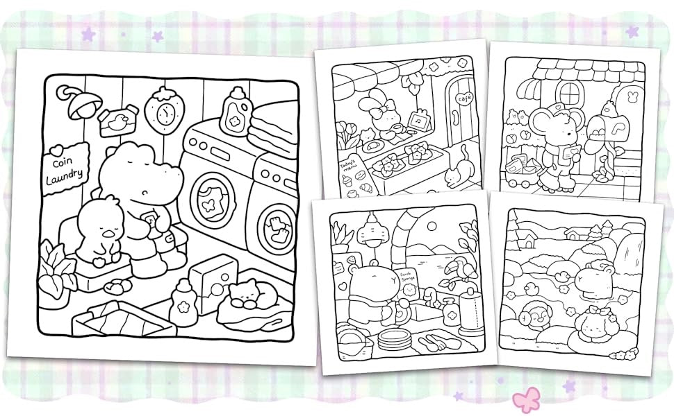 Cozy Days: Coloring Book for Adults and Kids-Coco Wyo