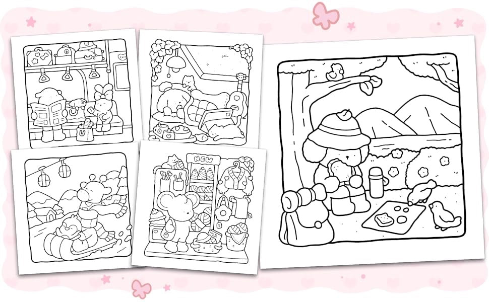 Cozy Days: Coloring Book for Adults and Kids-Coco Wyo